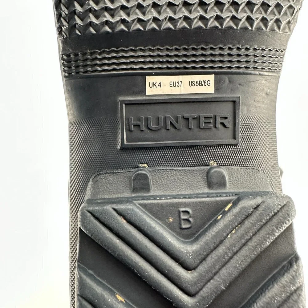 Hunter Navy Matte Waterproof Adjustable Outdoor Pull On Wellie Tall 6 Rain Boot - Picture 8 of 8